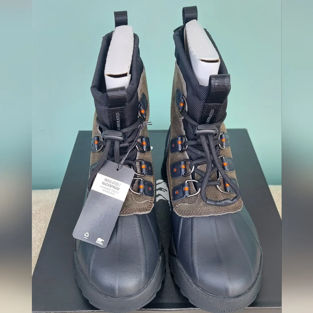 Sorel Scout 87 Black/Quarry Waterproof Men's Winter Boots Size 9 NWT